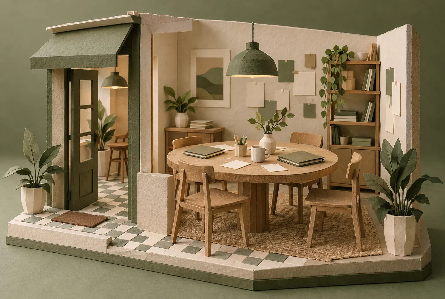 Illustration of consulting businesses and their working space